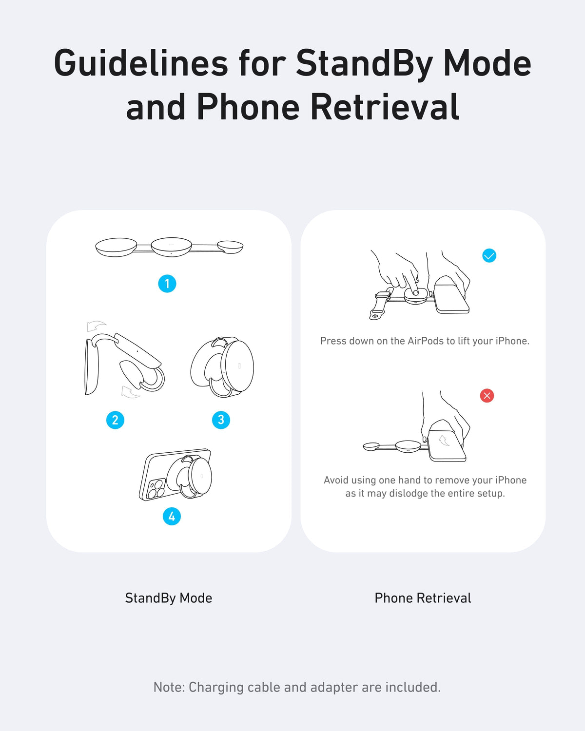 Anker guide for StandBy mode with phone retrieval for Keyword